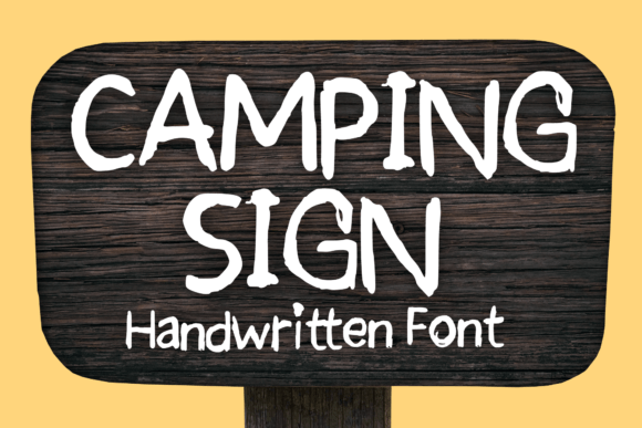 Camping Sign: A Playful Grunge Handwritten Font for Creative Projects