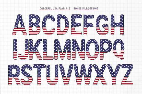 Colorful USA Flag: A Vintage Font for Patriotic Designs
