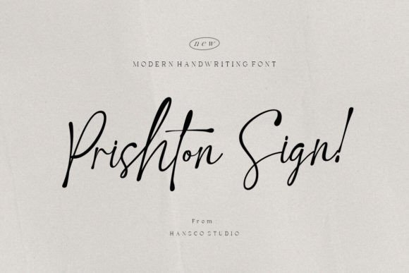 Prishton Sign: Elegant Handwriting Font for Creative Designs