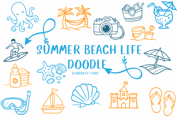 Summer Beach Life Doodle: A Fun Dingbats Font